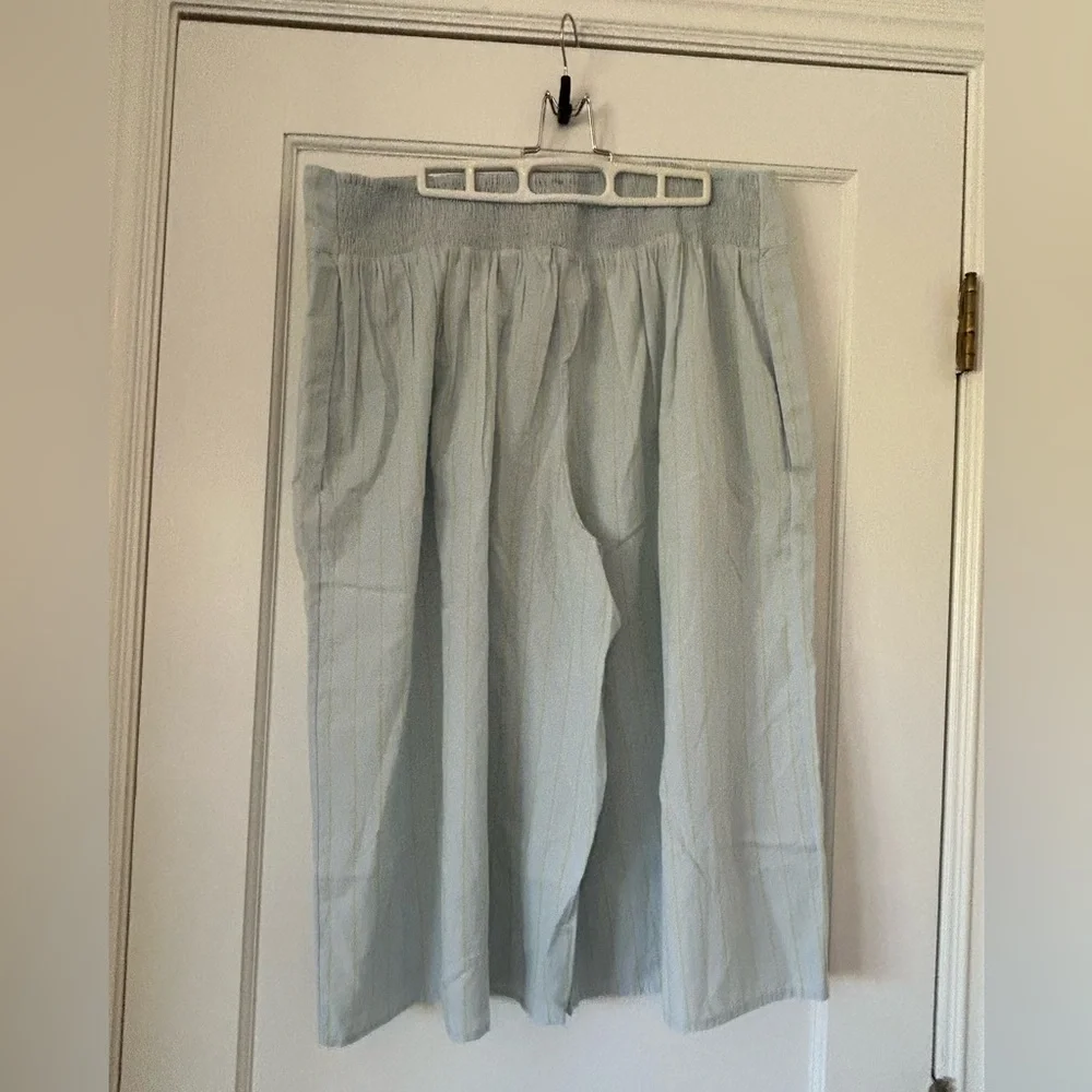 NWT Anthropology LyreBird Cotton French Boxer Wide Leg Culottes Sz XL  Stripe
